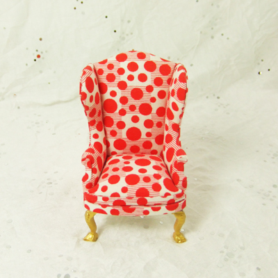 HN-29, Red Wingback Chair in 1" scale